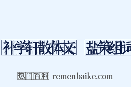 补学轩散体文·盐策组词是什么意思的图片